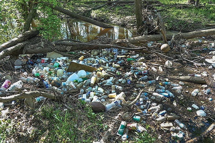 Trash in Northern Virginia creek